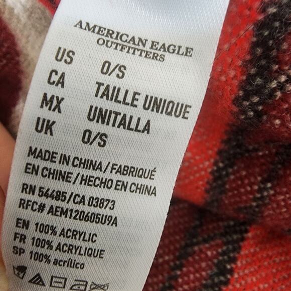 American Eagle Poncho Sweater One Size Aztec Western Open Front Fringe Kimono - Picture 11 of 13